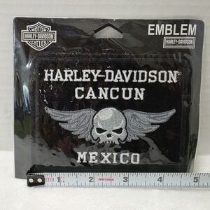 Harley Davidson Cancun Mexico 2007 Skull Wings Sew On Patch Emblem 4.5in X 3.5in